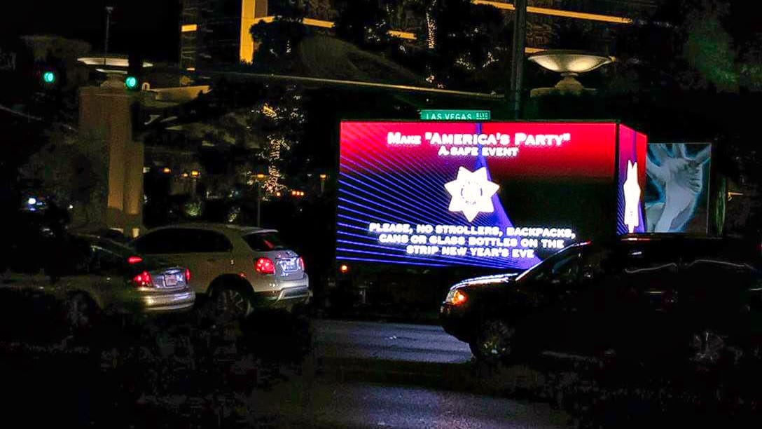 Community announcement on mobile billboard in las vegas