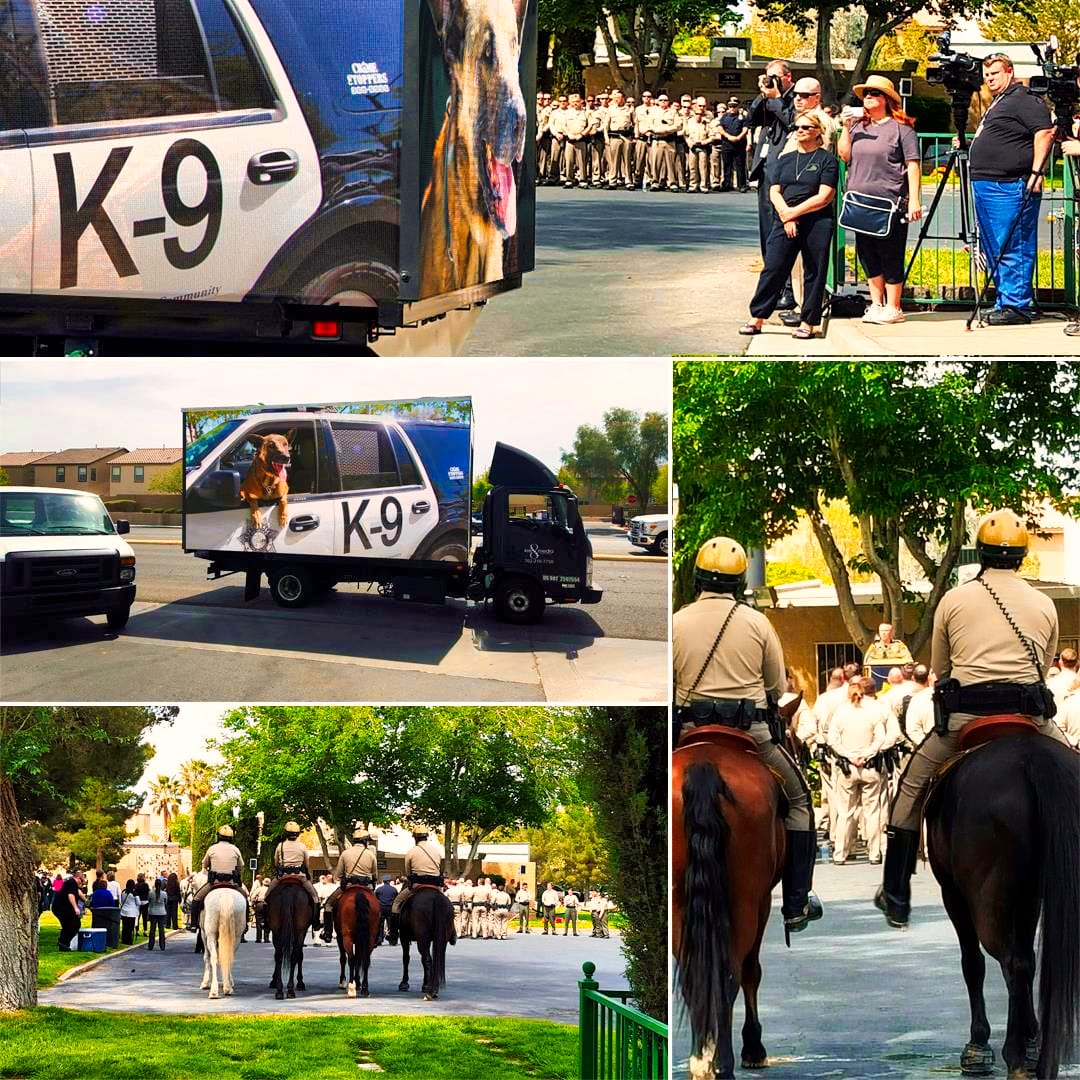 Funeral with digital mobile billboard