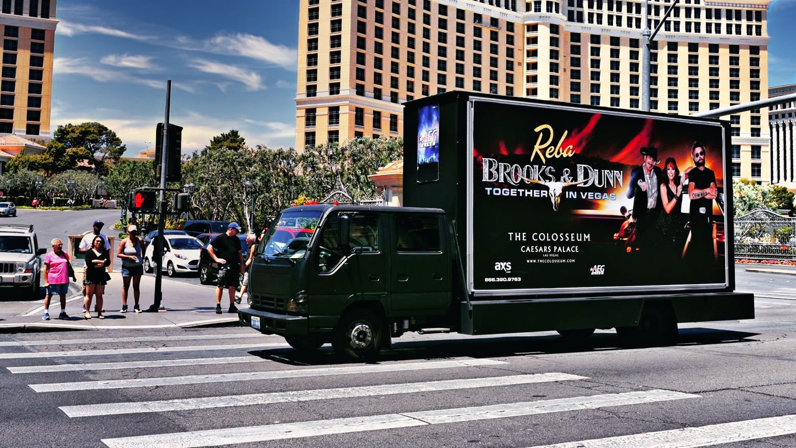 Static Printed mobile billboard for Reba and Brooks & Dunn