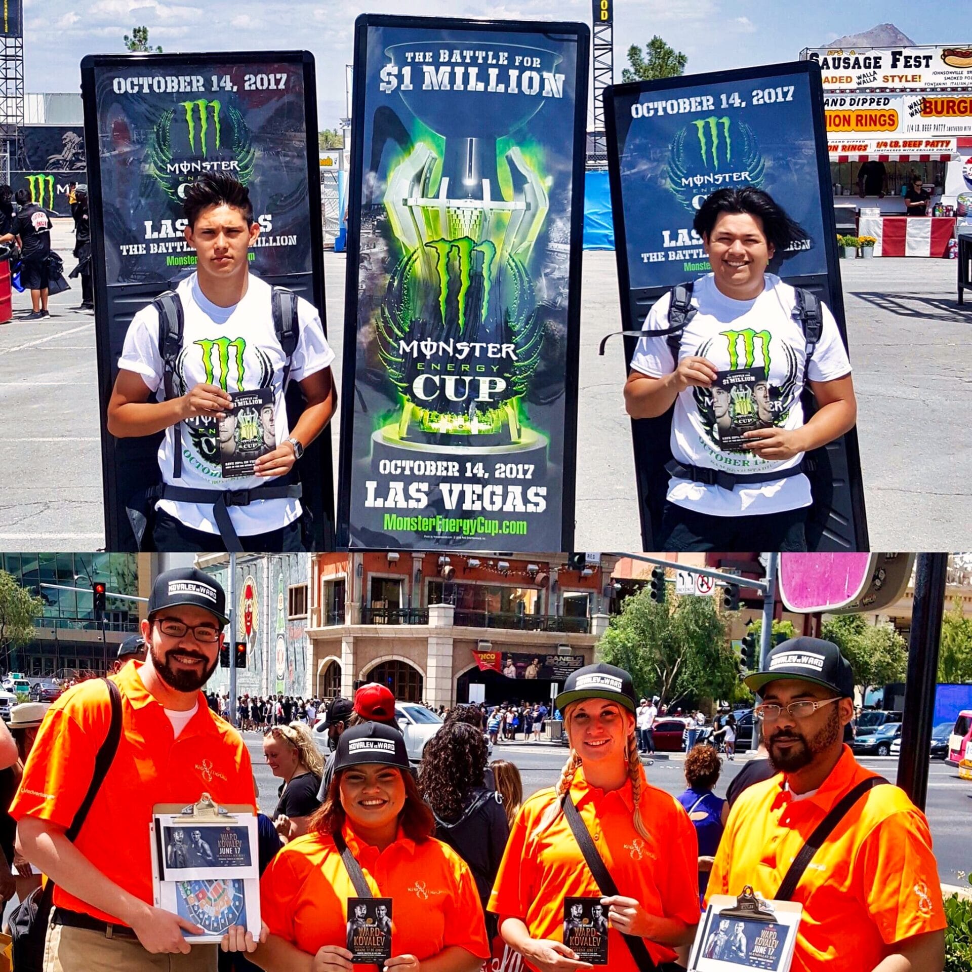 Street teams handing out marketing material in Las Vegas