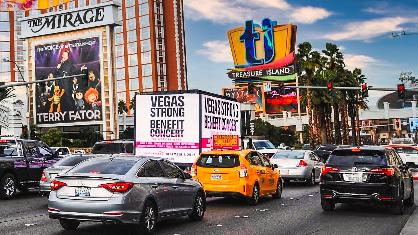 Community service message in Las Vegas on billboards