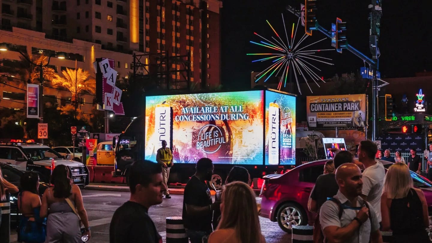 Very Bright Digital Billboard on Las Vegas Strip