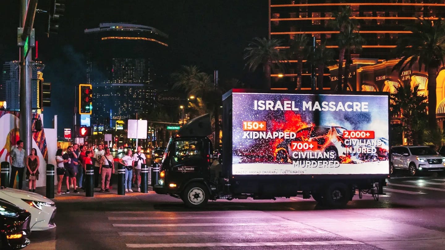 Political advertising on mobile billboard in las vegas