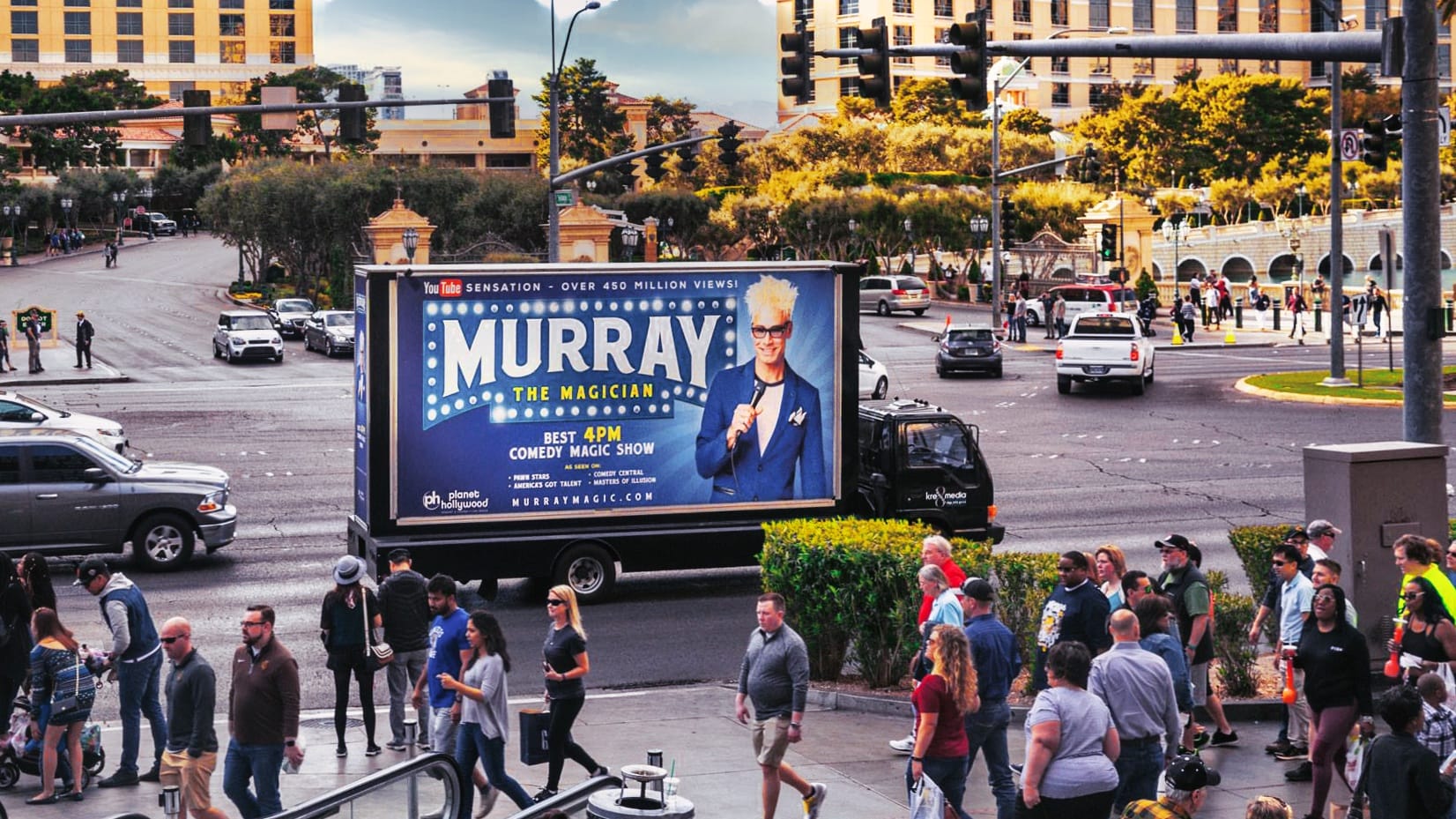 Murray the Magician billboard advertisement on the Las Vegas Strip