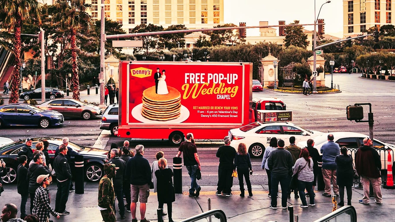 Wedding Chapel mobile billboard in Las Vegas