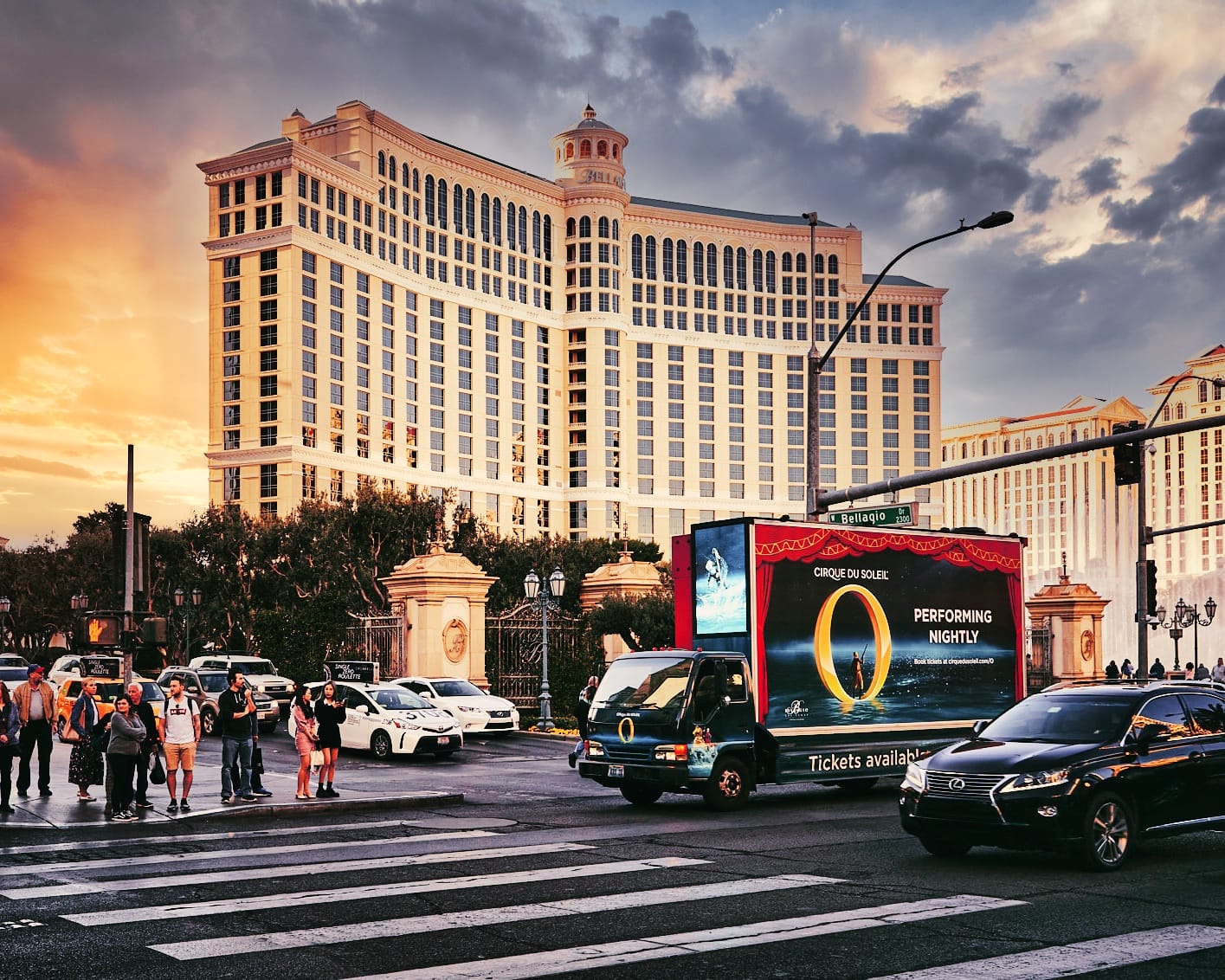 Cirque Du Soleil mobile billboard in Las Vegas traffic