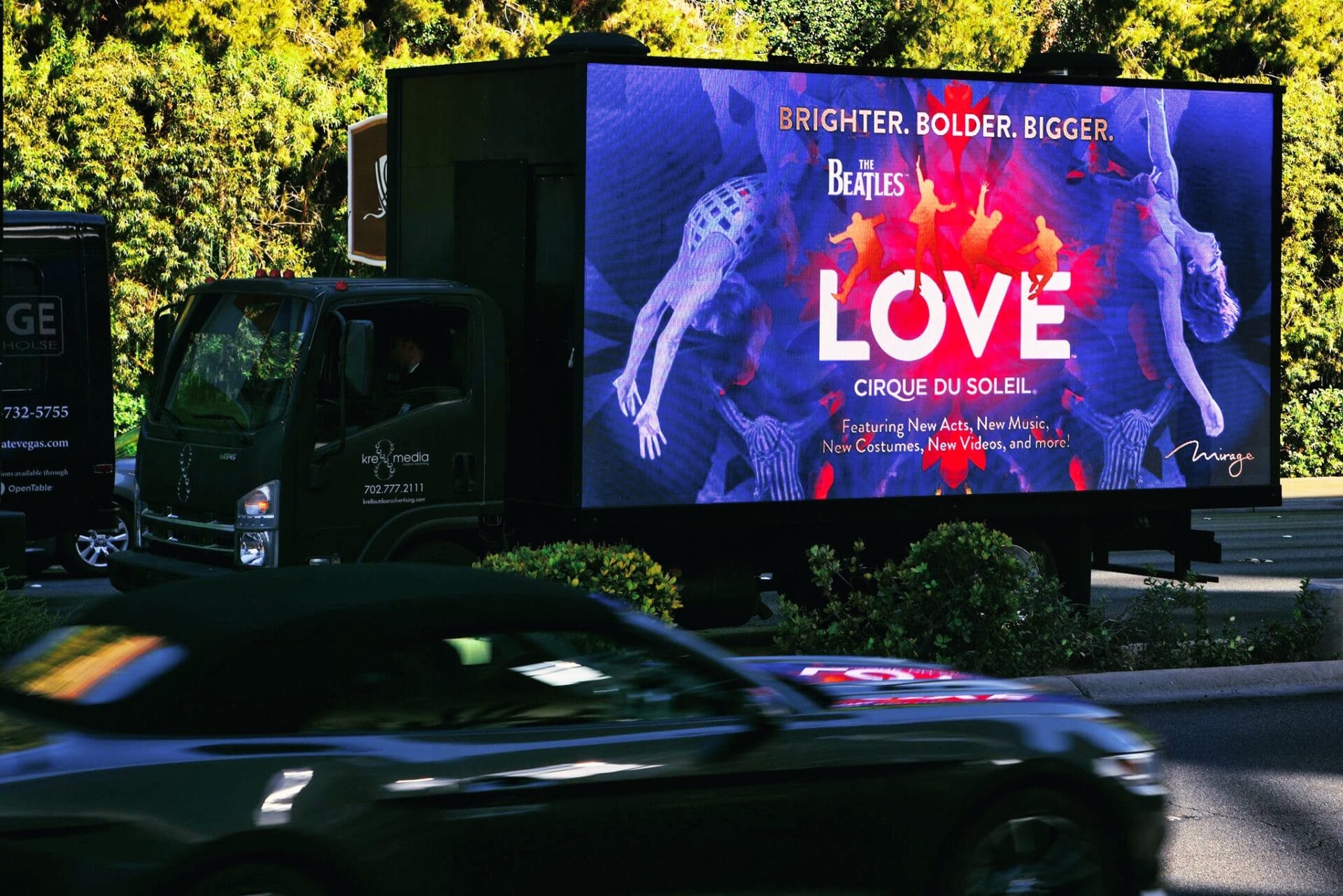 Billboard advertising Cirque du Soleil's Beatles-themed show.