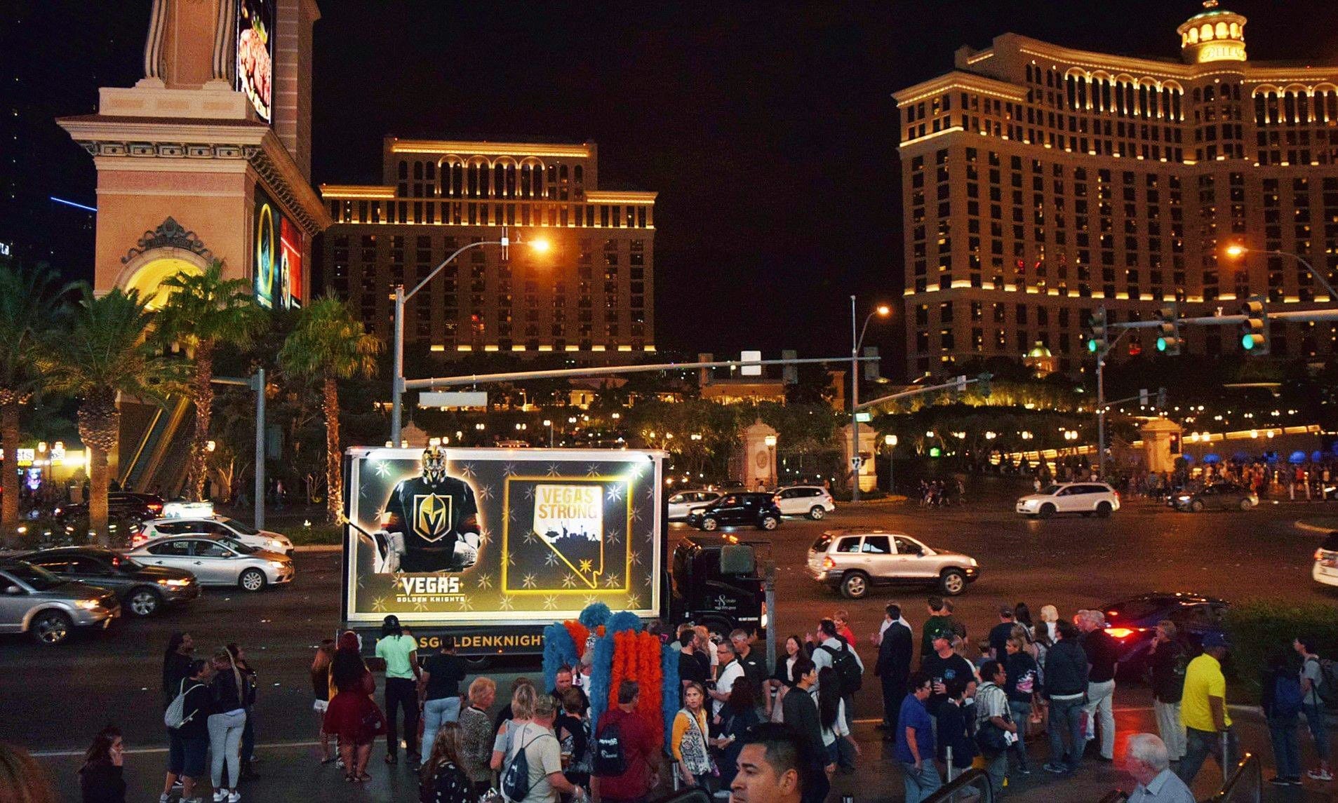 Las vegas cultural message on mobile billboards