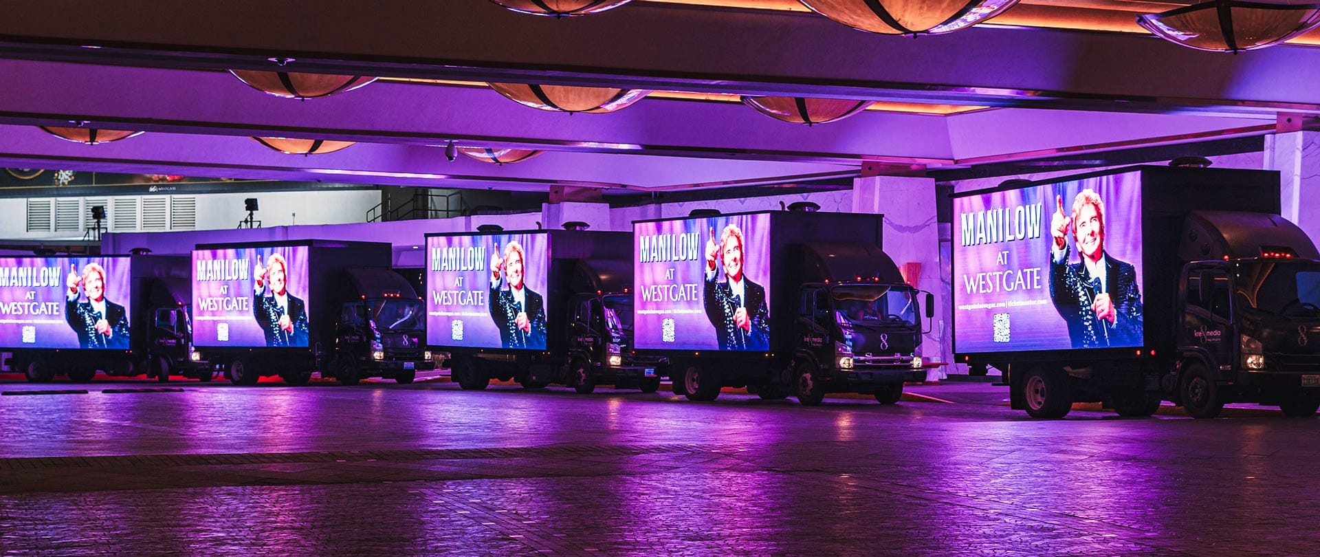 Barry Manilow mobile billboard caravan