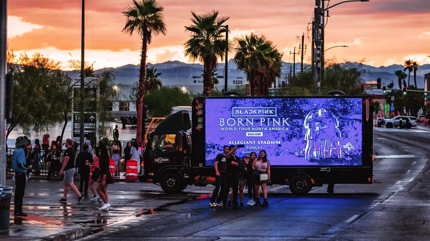 Crowd control safety barricade mobile billboard