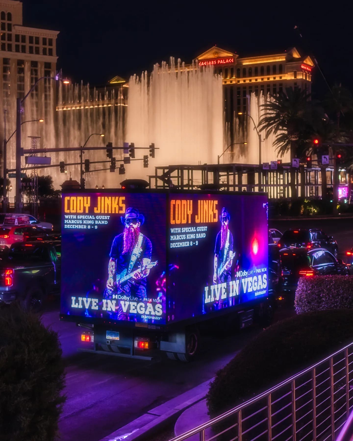 Advertisement truck for Cody Jinks concert, Las Vegas.