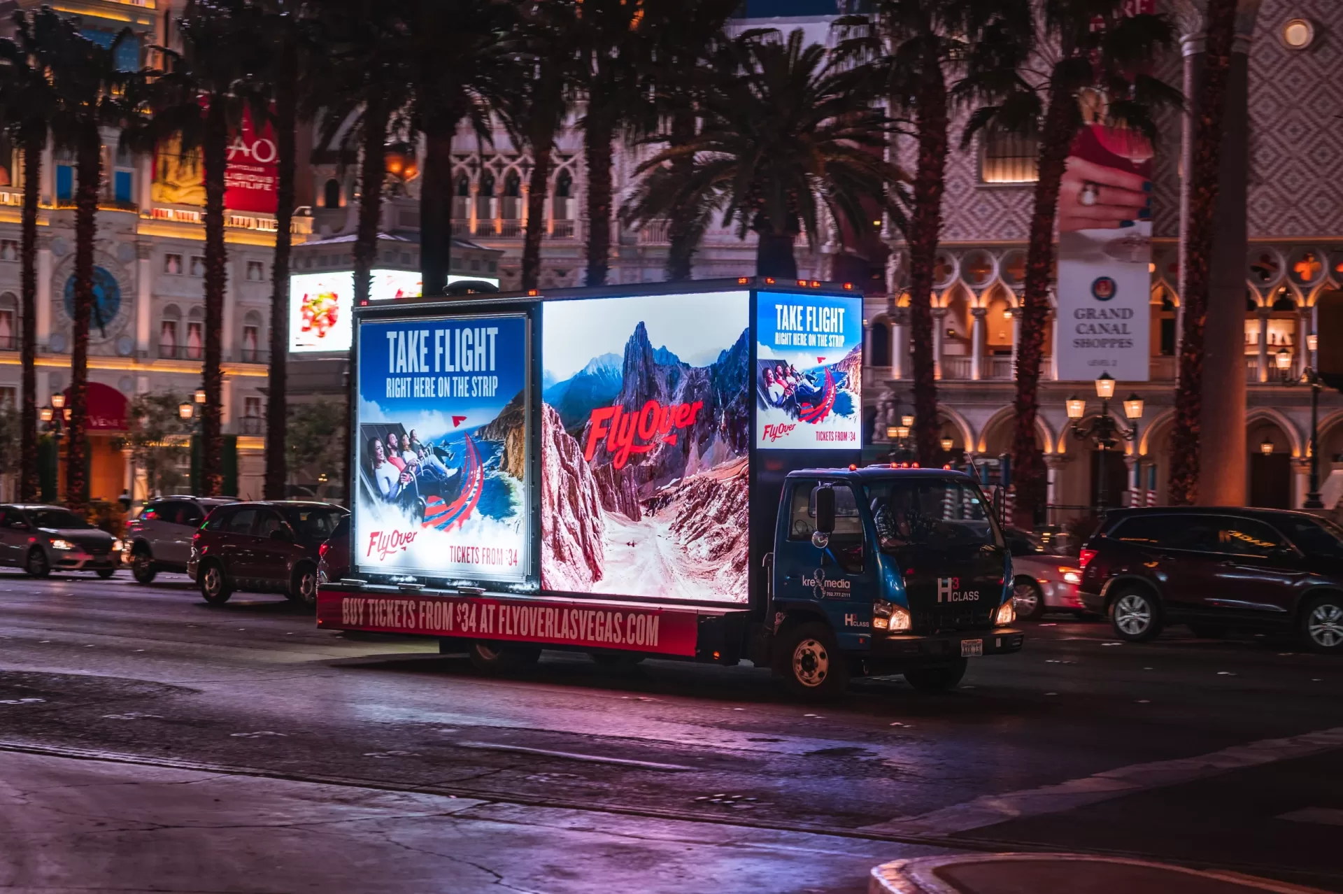 Las Vegas hybrid digital static billboard on the las vegas strip