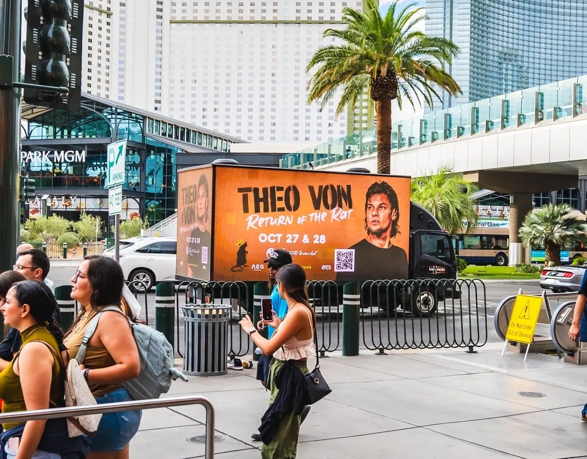 Advertisement truck for Theo Von show.