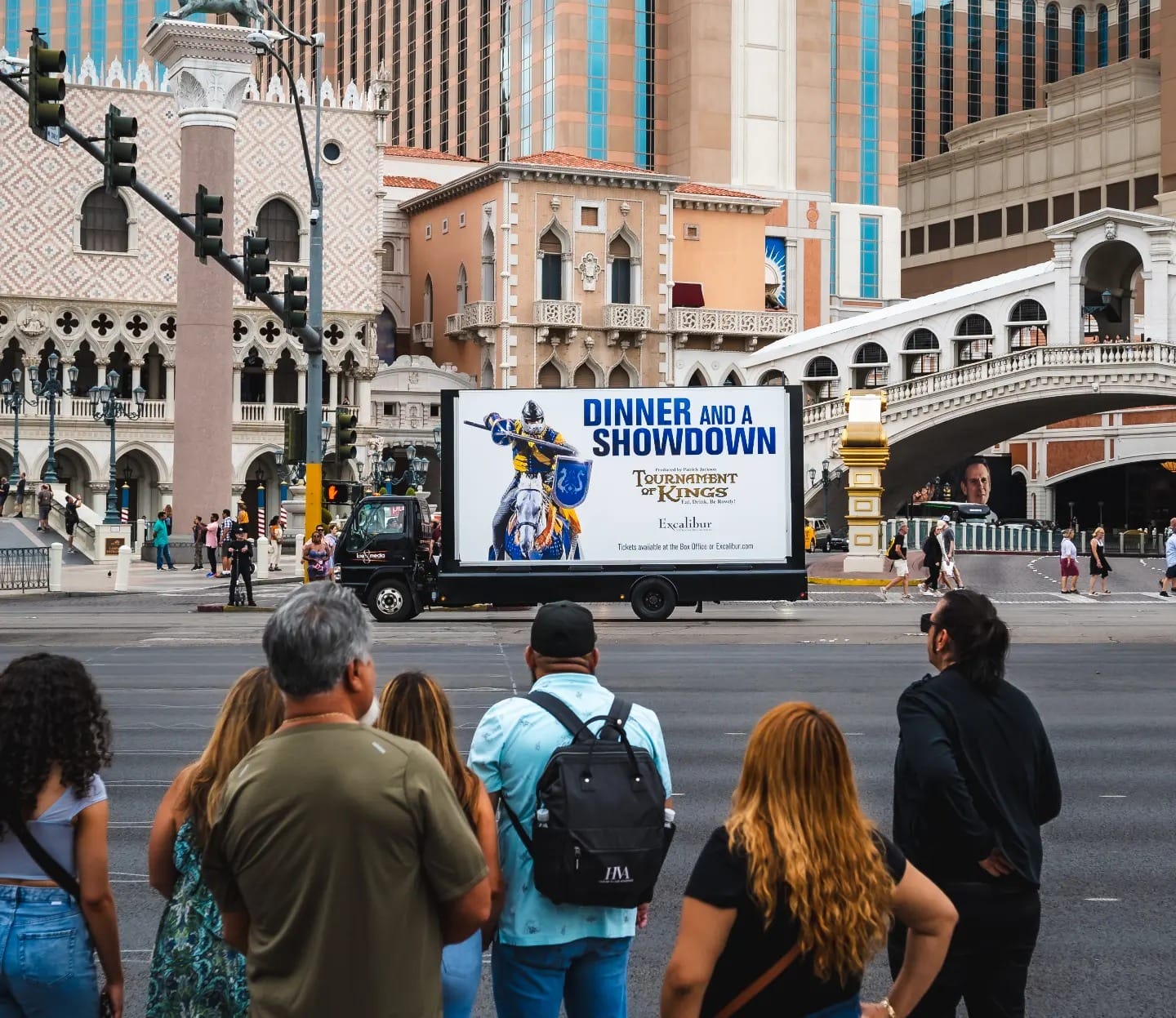 Billboard advertising Medieval show and dinner in Las Vegas.