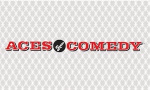 Aces of Comedy Aces of Comedy logo on geometric pattern background