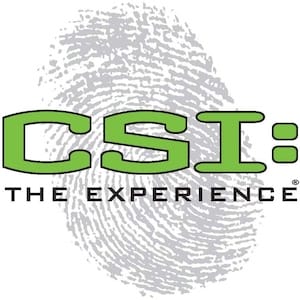CSI: The Experience CSI: The Experience logo with fingerprint background