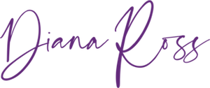 Diana Ross Stylish 'Dinna Ross' signature logo in purple