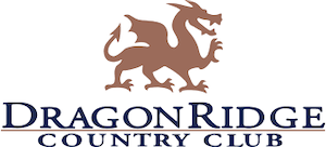 Dragon Ridge DragonRidge Country Club logo with stylized dragon