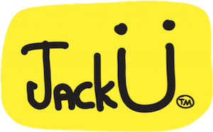 Jack U Jack U logo with smiley face on yellow background