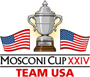Mosconi Cup Trophy flanked by USA flags, labeled 'Team USA XXIV'