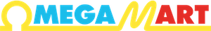 Omega Mart Colorful MegaMart logo with gradient effect