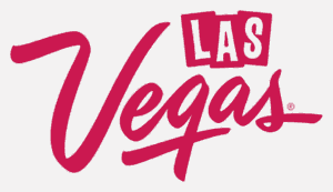 Las Vegas Tourism Stylized Las Vegas logo in red script
