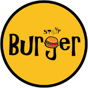 Strip Burger Yellow logo with 'Burger' text and burger icon