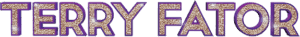 Terry Fator Logo with text 'TERRY FATOR' in ornate purple font