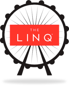 Line High Roller The LINQ Ferris wheel logo in black and red